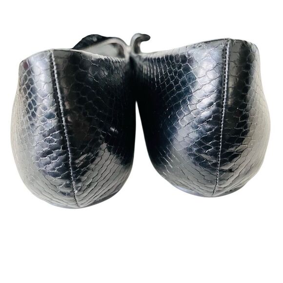 NWT Kenneth Cole Reaction Black Snakeskin Flats, Sparkly Embellishments sz 9.5 - Picture 6 of 7